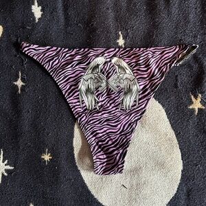 Pink Zebra Print Bikini Bottom